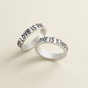 James Avery Artisan Jewelry - “Love is Patient Love is Kind” silver Ring size 8